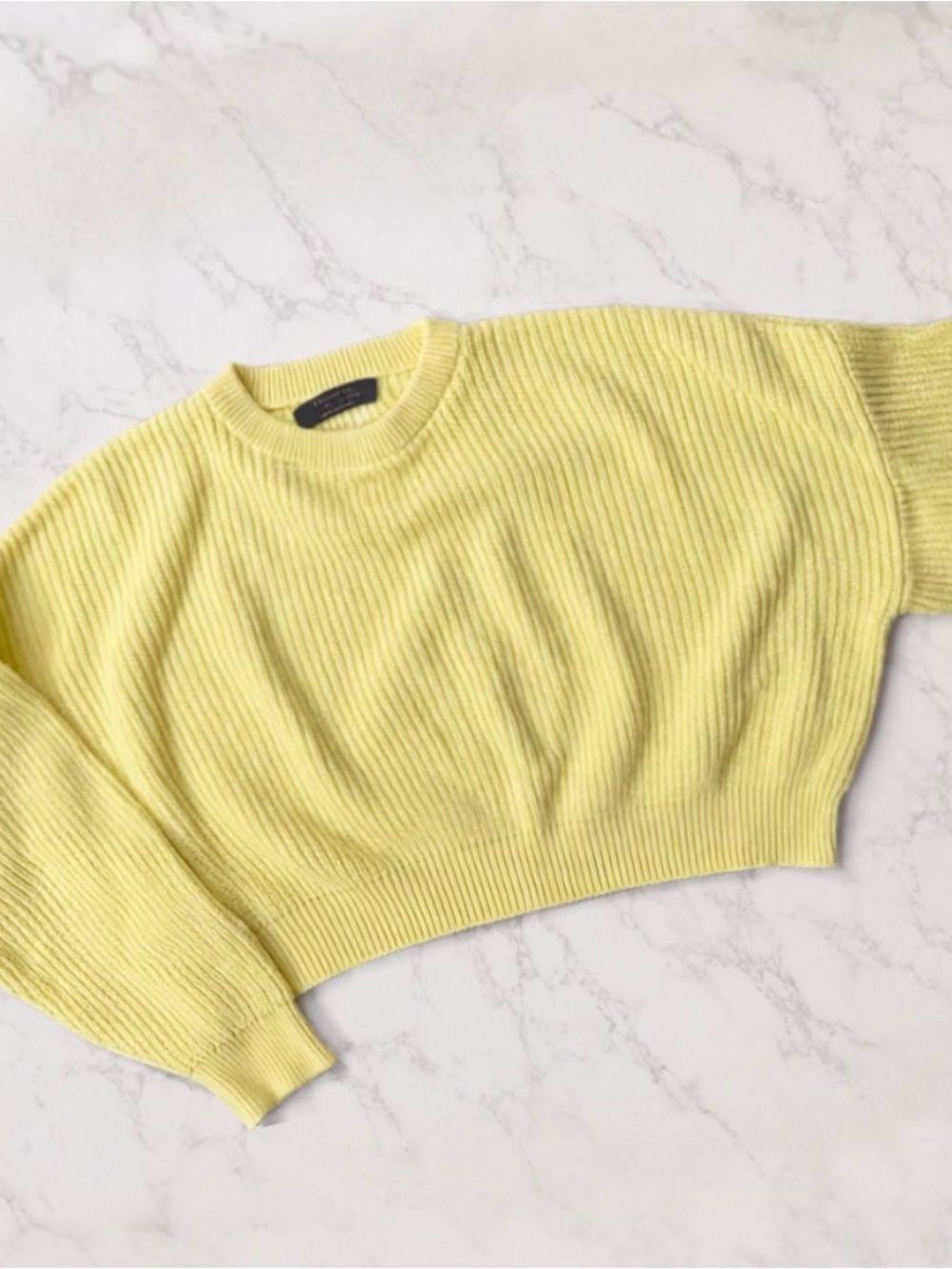 Primark Women’s Butter Yellow Chunky Pullover Sweater Size:L